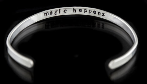 Soul Intention cuff - "magic happens"